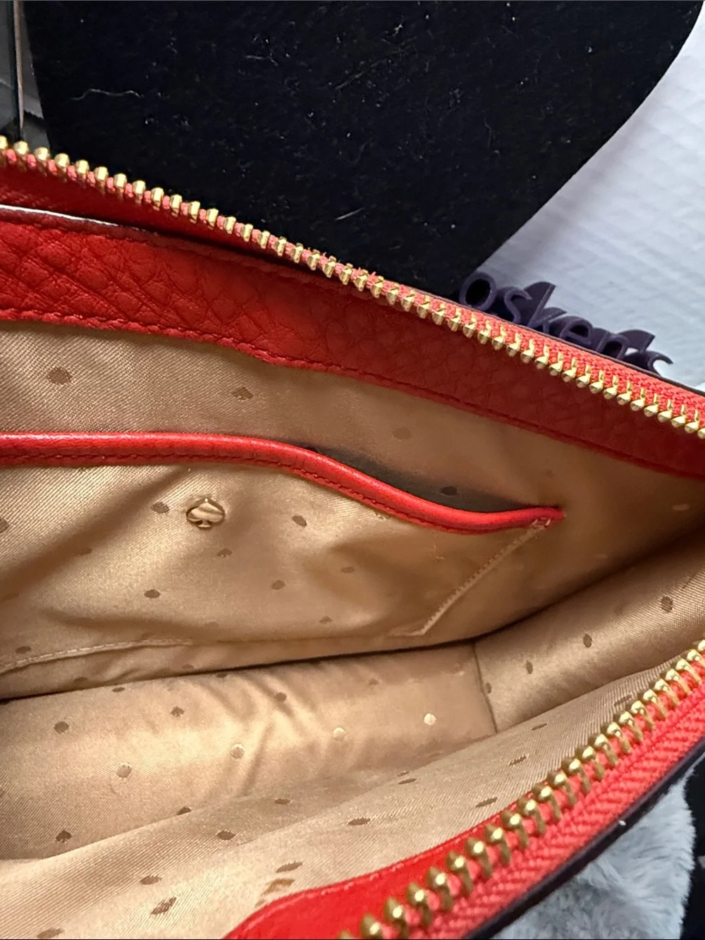 kate spade Red Pebbled Leather Crossbody with Gold Hardware